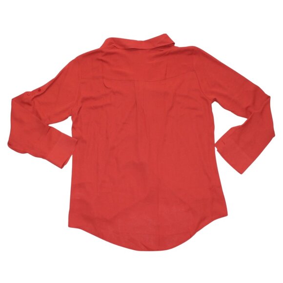 Express Women's Long Sleeve Button-up Red Shirt NWT Size L - Picture 3 of 4